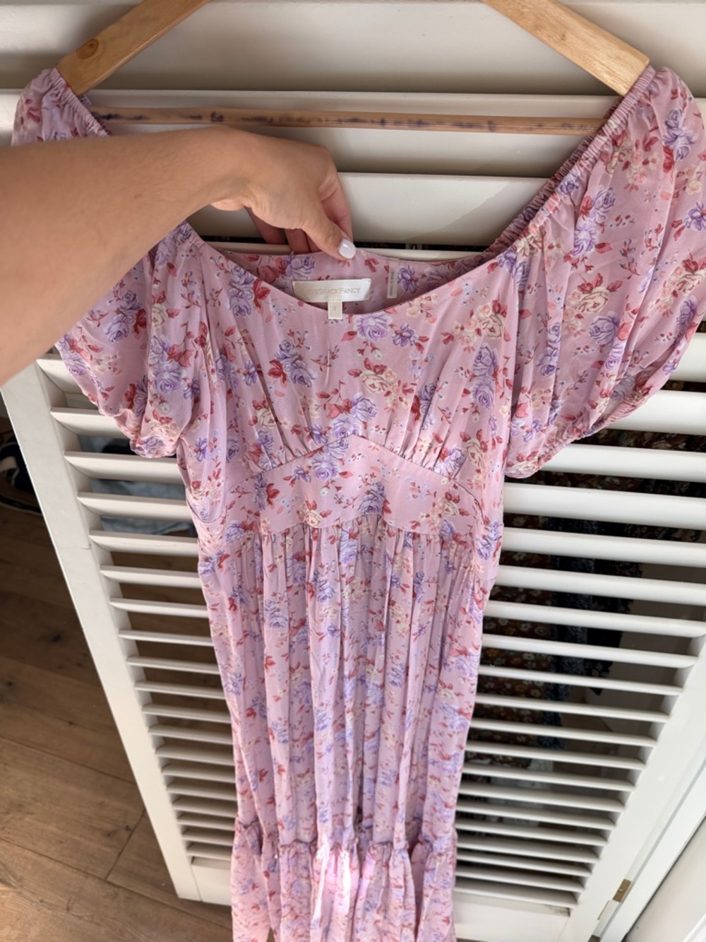 Light Pink Floral Maxi Dress